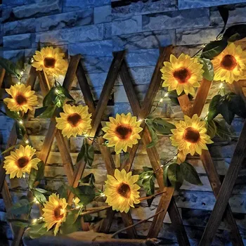 Vánoční dekorace LED světelný řetěz 2 m - slunečnice