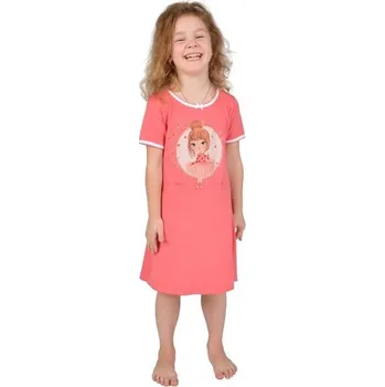 Dívčí noční košile Calvi Dívčí noční košile krátký rukáv 122 princezna růžová Barva: růžová, Velikost: 130