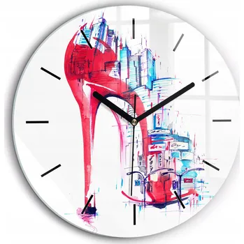 Hodiny Nástěnné hodiny Wallfluent, odstíny červené, 60 cm