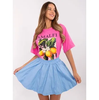 Dámská sukně Světle modrá sukně bomber s elastickým pasem