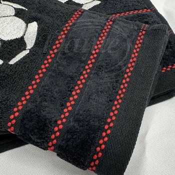 Dekorativní polštářek Dante Ručníček AMBER kopací míč černý,30x50