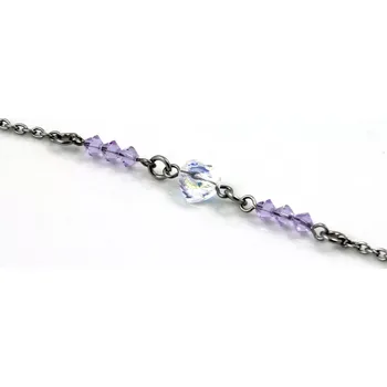 Náramek Swarovski náramek srdce ve fialkové