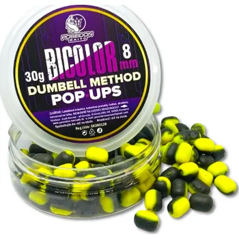 Boilies Poseidon Baits BICOLOR dumbell POP-UP 8mm 30g Příchuť: Mango & Chili