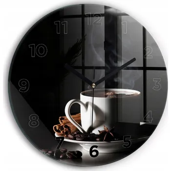 Hodiny Nástěnné hodiny Kulatý Dekorativní Klasické Kuchyňské šálek Kávy průměr 30cm