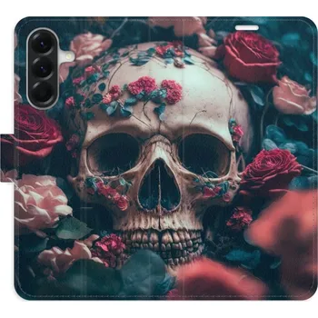 Pouzdro na mobilní telefon Flipové pouzdro iSaprio - Skull in Roses 02 - Samsung Galaxy A26