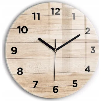 Hodiny Ozdobné nástěnné hodiny s krásnou grafikou Vzhled dřeva kulatý průměr 30 cm