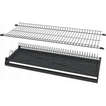 Odkapávač na nádobí Dvoupatrový odkapávač Wiexpol kovový šedý 27,5 cm x 76,4 cm x 12,2 cm