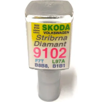 ARASYSTEM Lakovací tužka 9102 Stříbrná Diamant Škoda Fabia, Octavia, Roomster, Superb (1996 až 2010) 10ml
