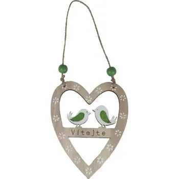 Vánoční dekorace Srdce k zavěšení D5268/1 - 9.5 × 12 x 0.5 cm