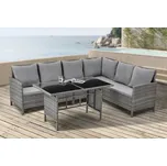 2dílná zahradní ratanová rohová souprava BestBerg BBRF-1092G / šedá