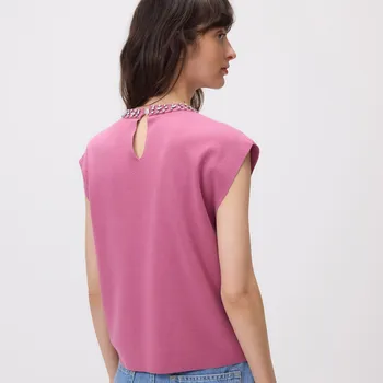 Dámský svetr Reserved - Halenka s ozdobnými kamínky - světle fialová - VC832-34X - VC832-34X-S