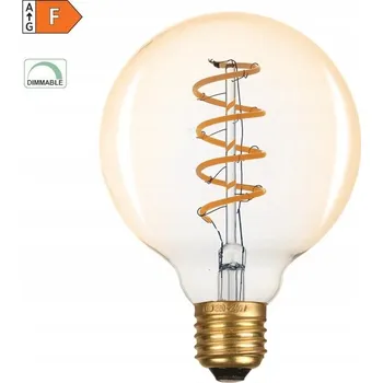 Žárovka ACA osvětlení LED FILAMENT E27 DIM G95 jantarová SPIRAL 4W 1800K 230V 270lm RA8
