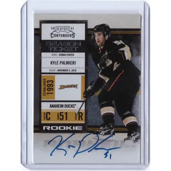 Sběratelská karetní hra 2010-11 Panini Playoff Contenders KYLE PALMIERI Season Ticket Rookie Auto Podpis