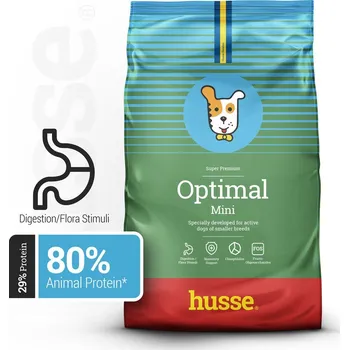 Krmivo pro psa Husse Optimal Mini | Granulované krmivo vhodné pro psy malých plemen s vyššími energetickými nároky Balení: 7 kg