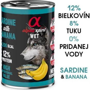Krmivo pro psa Alpha Spirit Dog Wet - Sardine & Banana 400g