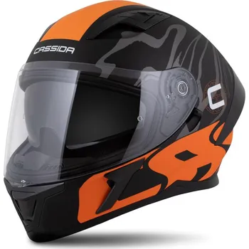 Helma na motorku Přilba Orbit Multivers, CASSIDA (černá matná/oranžová/šedá/bílá) 2026 XS (53 až 54 cm)