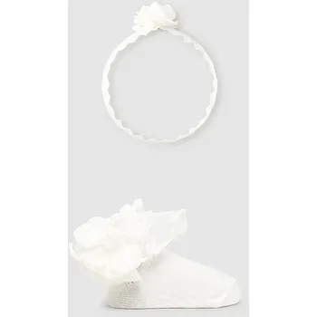 Dětská móda Mayoral Ponožky boty s čelenkou 9869, smetanové Rozměr: 62