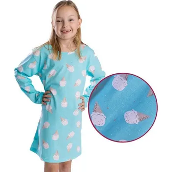 Dívčí pyžamo Dívčí noční košile Betty mode dlouhý rukáv vel. 104-146 sv. modrá zmrzliny