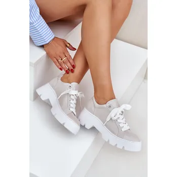 Dámské tenisky Tenisky Sportovní Boty Na Platformě CheBello 4632 Barva: Stříbrná, Velikost: 38