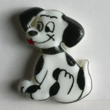 Knoflík Knoflík 251171 pejsek bíločerný - dětský - Bíločerná, 23 mm