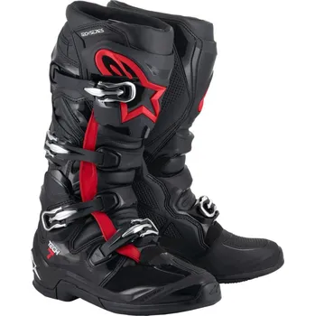Moto obuv Boty TECH 7, ALPINESTARS (černá/červená fluo) 2026 44,5