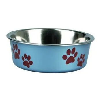 Miska pro psa Karlie-Flamingo Miska nerezová s plastovým opláštěním metalická modrá 14cm 450ml