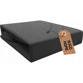 Prostěradlo PROSTĚRADLO JERSEY S GUMOU 160x200 cm BAVLNA BARVA TMAVĚ ŠEDÁ KUGO HOME