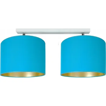 Moderní závěsné stropní svítidlo tyrkysové stínidlo zlatý střed, LED