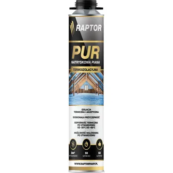 Montážní pěna RAPTOR PUR pěna termoizolační stříkaná 750 ml