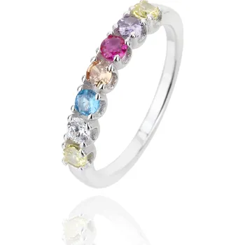 Prsten Zlatnictví Helios Stříbrný prsten multicolor Velikost: 49,5