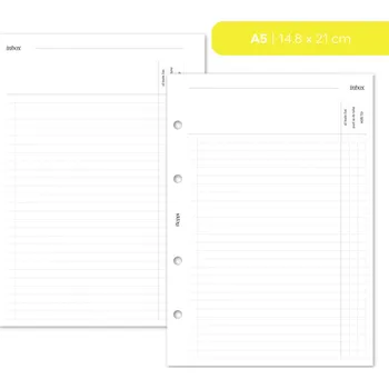 Diář Fleppi Náplň do diáře - Inbox - dle priority Vyberte velikost náplně: A5 - 4 dírky