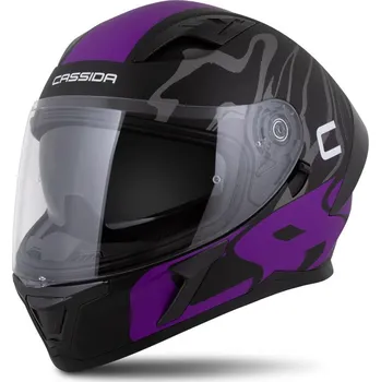 Helma na motorku Přilba Orbit Multivers, CASSIDA (černá matná/fialová/šedá/bílá) 2026 XL (61 až 62 cm)