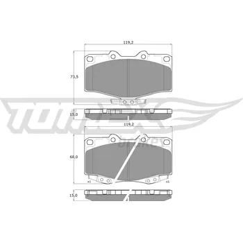 Brzdová destička Sada brzdových destiček, kotoučová brzda TOMEX Brakes 13-81