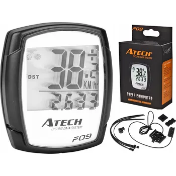 IP kamera Cyklopočítač drátový Atech F09, černo-stříbrný, 9 funkcí