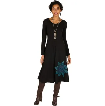 Dámské šaty ETNO midi šaty černé L