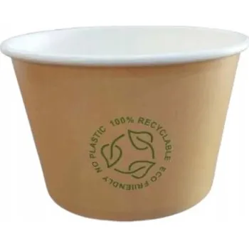 Jednorázové nádobí Papírové misky na polévku, bujónky na jedno použití eko bez příplatku bio 500 ml 25 Ks
