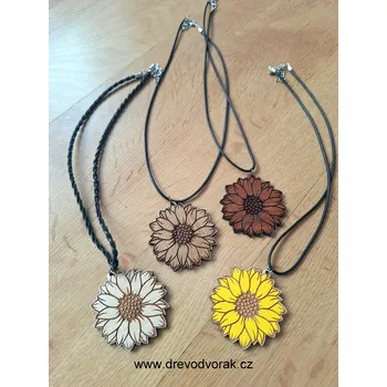 Náhrdelník Dřevěný náhrdelník SLUNEČNICE Varianta: Jatoba