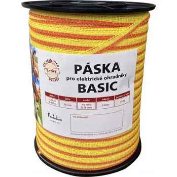 Ohradník Páska pro eleketrický ohradník 10 mm, 4x0,16 mm Niro (více variant) Varianta: 4x0,16 mm Niro, žluto-oranž., 400 m - žluto-oranž., 200 m.