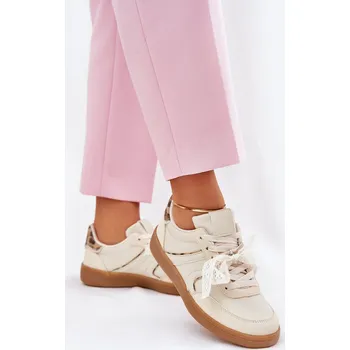 Dámské tenisky Nízké Dámské Tenisky S Krajkou Leopardí Zielle Barva: Béžová, Velikost: 39