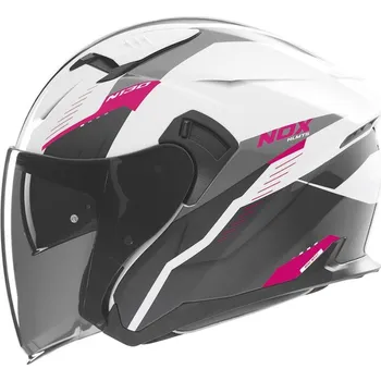 Helma na motorku Přilba N130 Myst, NOX (bílá,černá,růžová) 2025 S