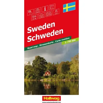 Hallwag Strassenkarte Schweden 1:750.000