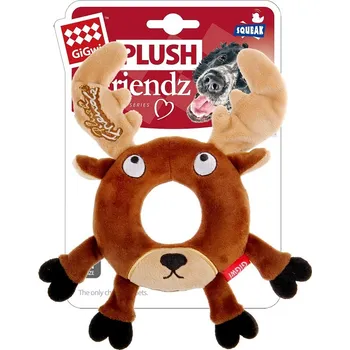 Hračka pro psa GiGwi Plush Friendz sob s gumovým kroužkem