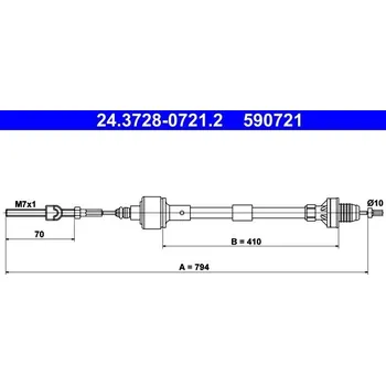 Spojka Tažné lanko, ovládání spojky ATE 24.3728-0721.2