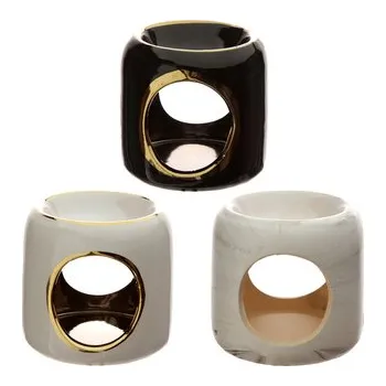 Aroma lampa Keramická aromalampa se zlatou nohou - kulatá