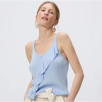 Dámské tričko Reserved - Halenka s ozdobným vzorem - bleděmodrá - 111GO-05X - 111GO-05X-S