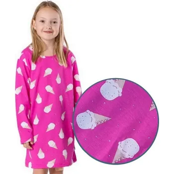 Dívčí noční košile Betty mode dlouhý rukáv růžová zmrzliny