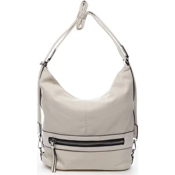 Kabelka Praktická dámská koženková taška/batoh Hervé krémová