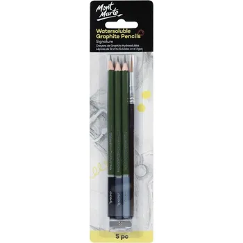 Mont Marte sada uměleckých vodou rozmyvatelných grafitových tužek, č.0123, 5ks, blistr