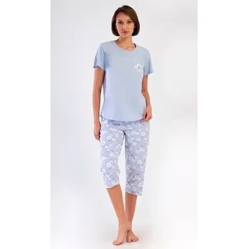 Dámské pyžamo Dámské pyžamo kapri Nature - světle modrá - 4XL