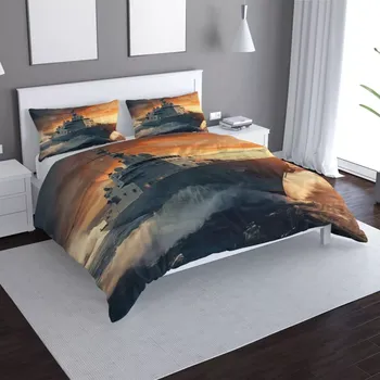 Povlečení Saténové povlečení Válečná loď v rozbouřených vodách - Sablio - 140x220 / 90x70